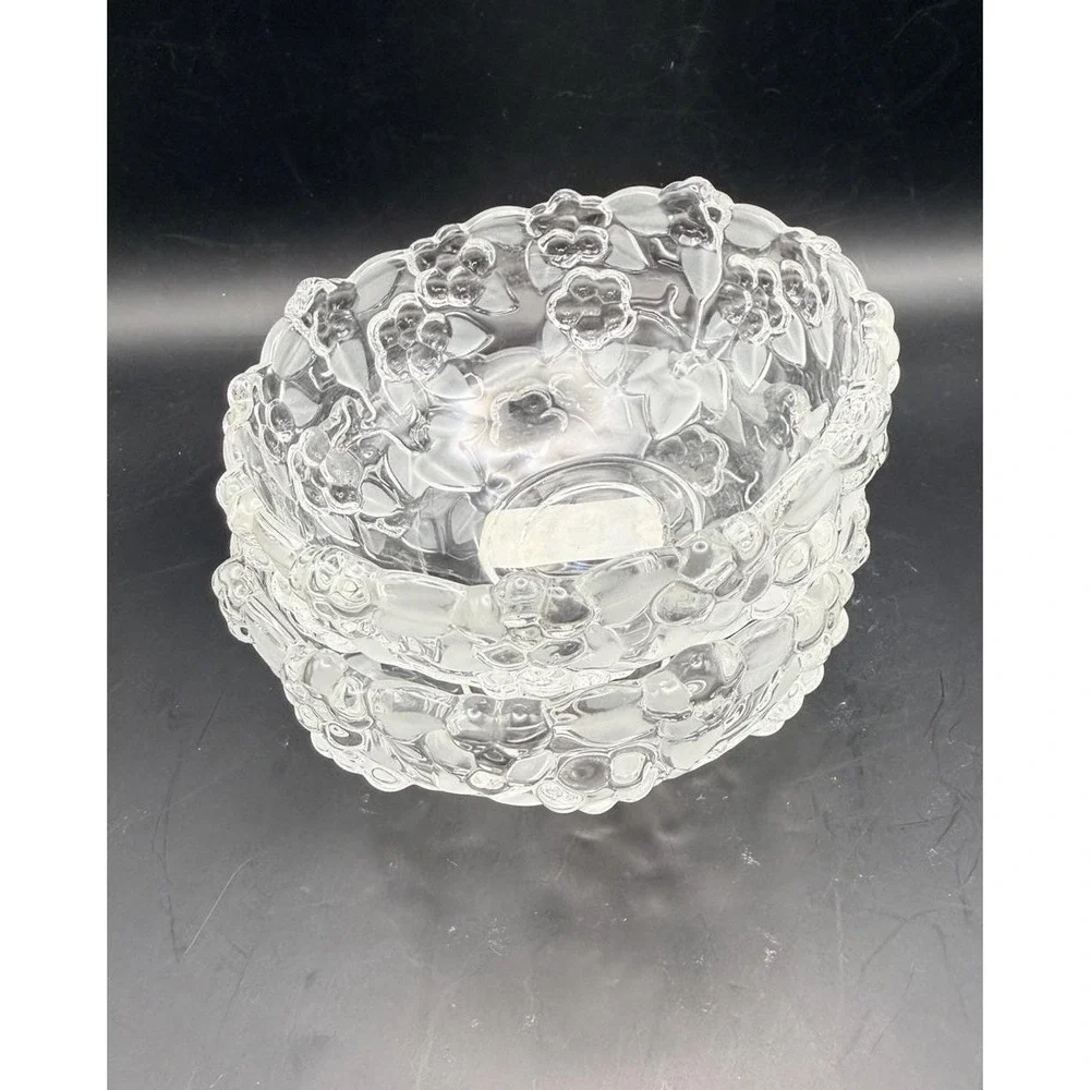 2 Mikasa Carmen Crystal Fruit Bowls SA510/410 Germany Floral‎ Glass Labels